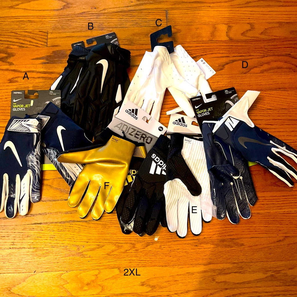 Football Gloves Asst Nike & Adidas 2xl